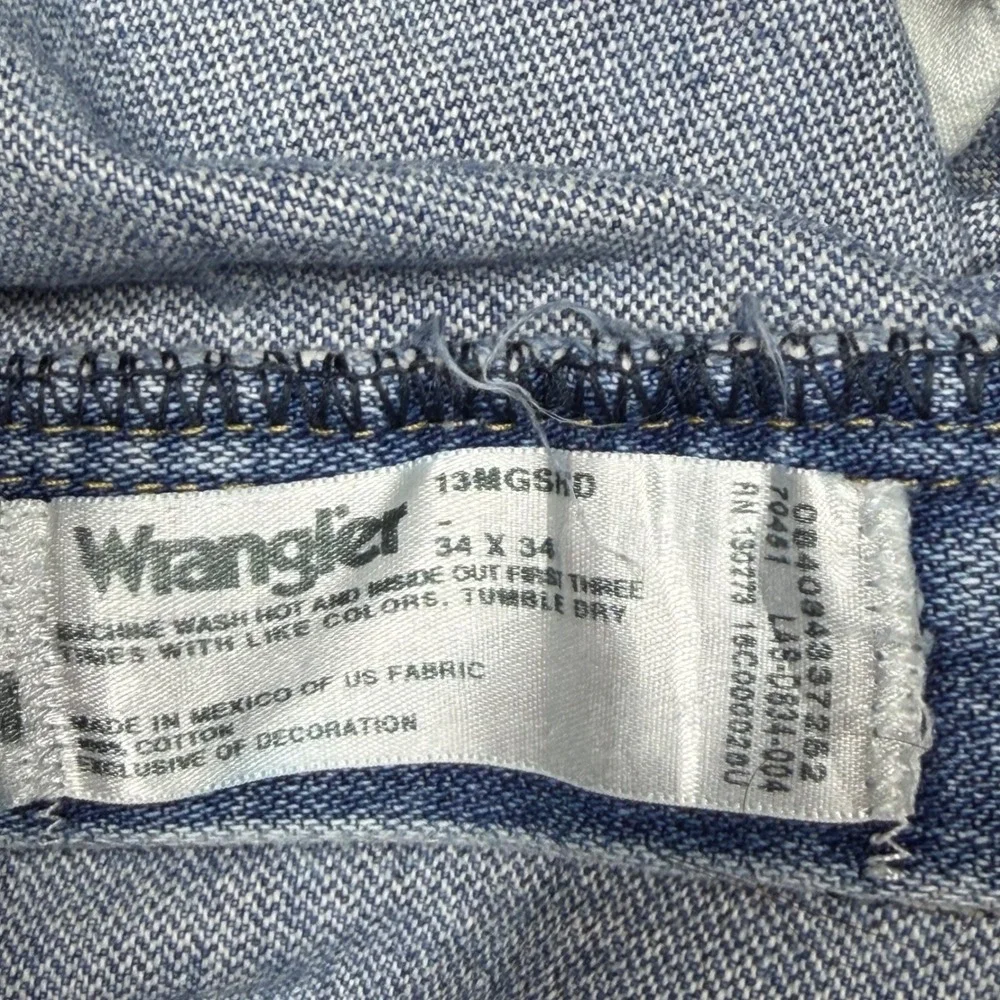 Vintage Wrangler Cowboy Cut Jeans 34x28 Blue Cotton 90s Distressed George Strait